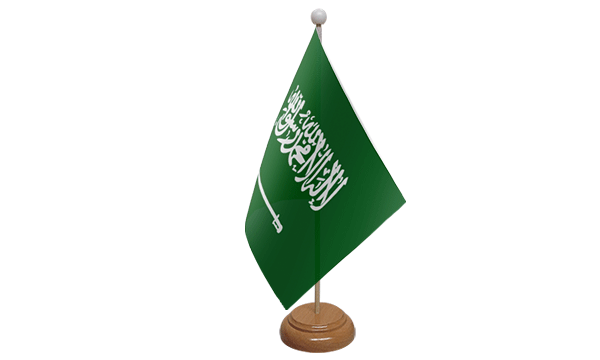 Saudi Arabia Small Flag with Wooden Stand